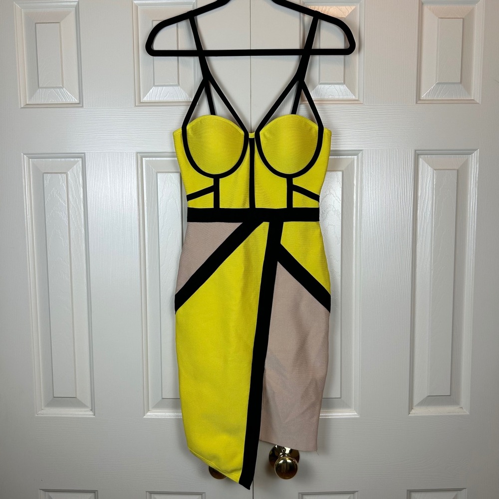 Miss Circle New York Colorblock Bandage Dress Cocktail Party Small